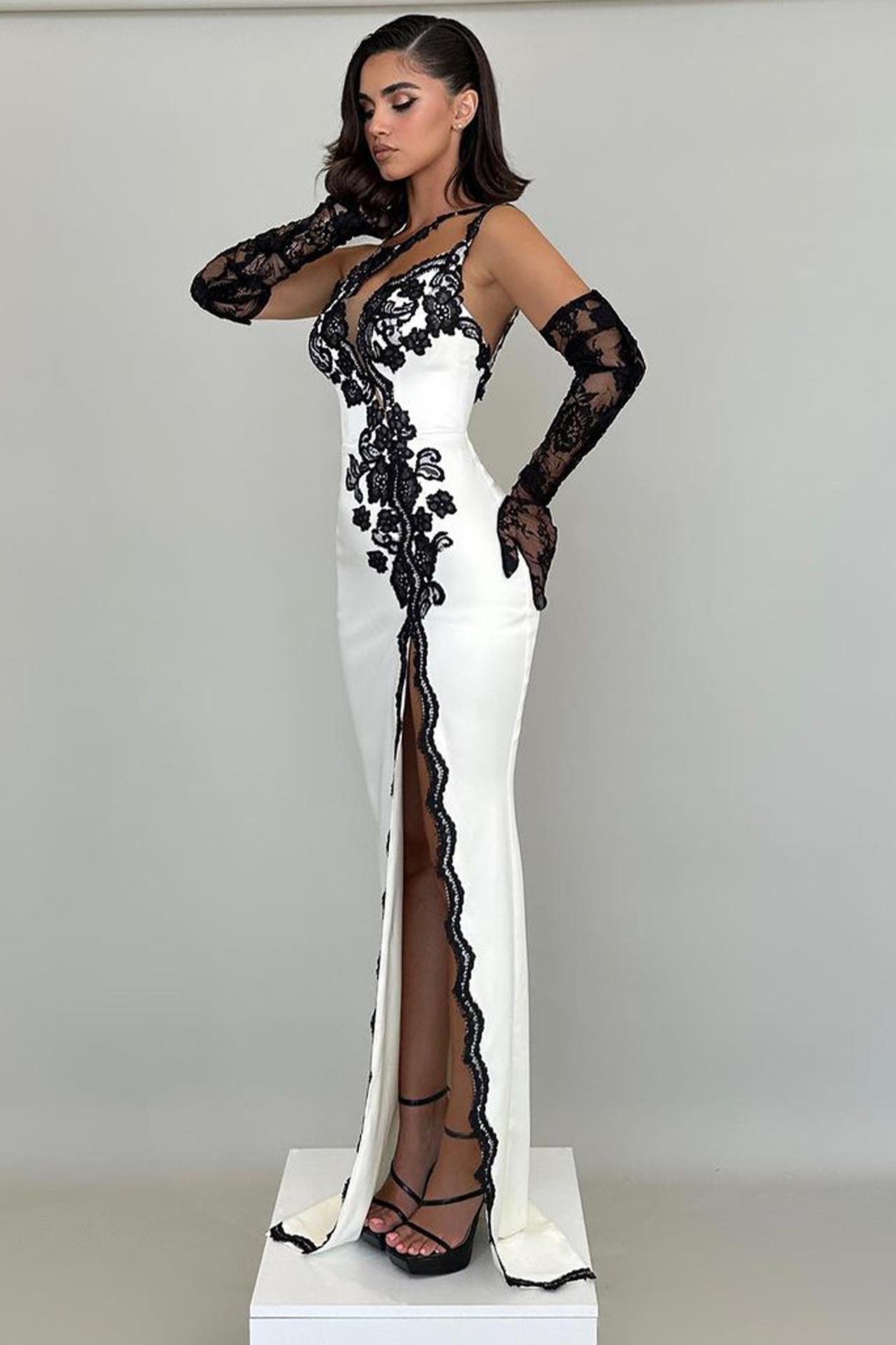 Cassandra Lace Dress In White - Image 2