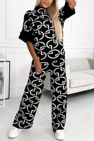 Fashionable, Casual and Comfortable Mid-sleeve Sweatshirt Two-piece Set
