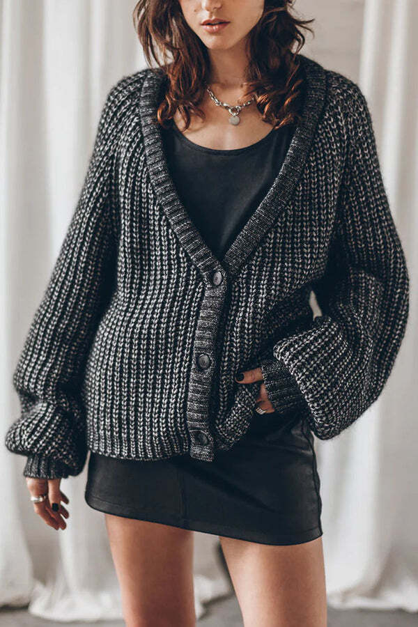 Falling for You Knit Button Up Relaxed Cardigan - Image 6