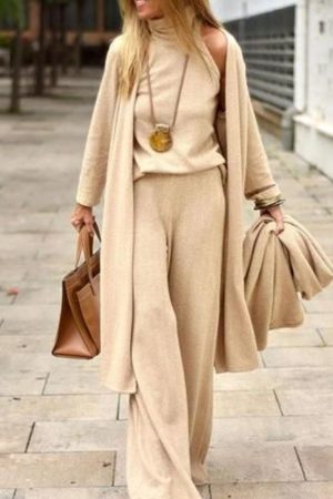 Casual Fashion Long Three-Piece Set