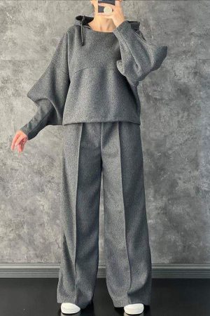 Women's Casual Hooded Solid Color Suit