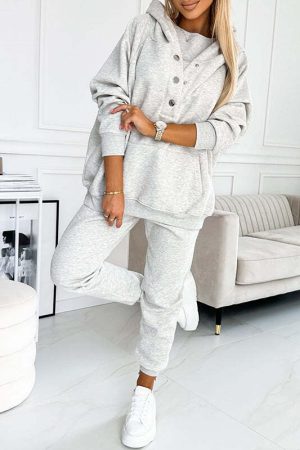 Casual Hooded Sweatshirt Sports Suit