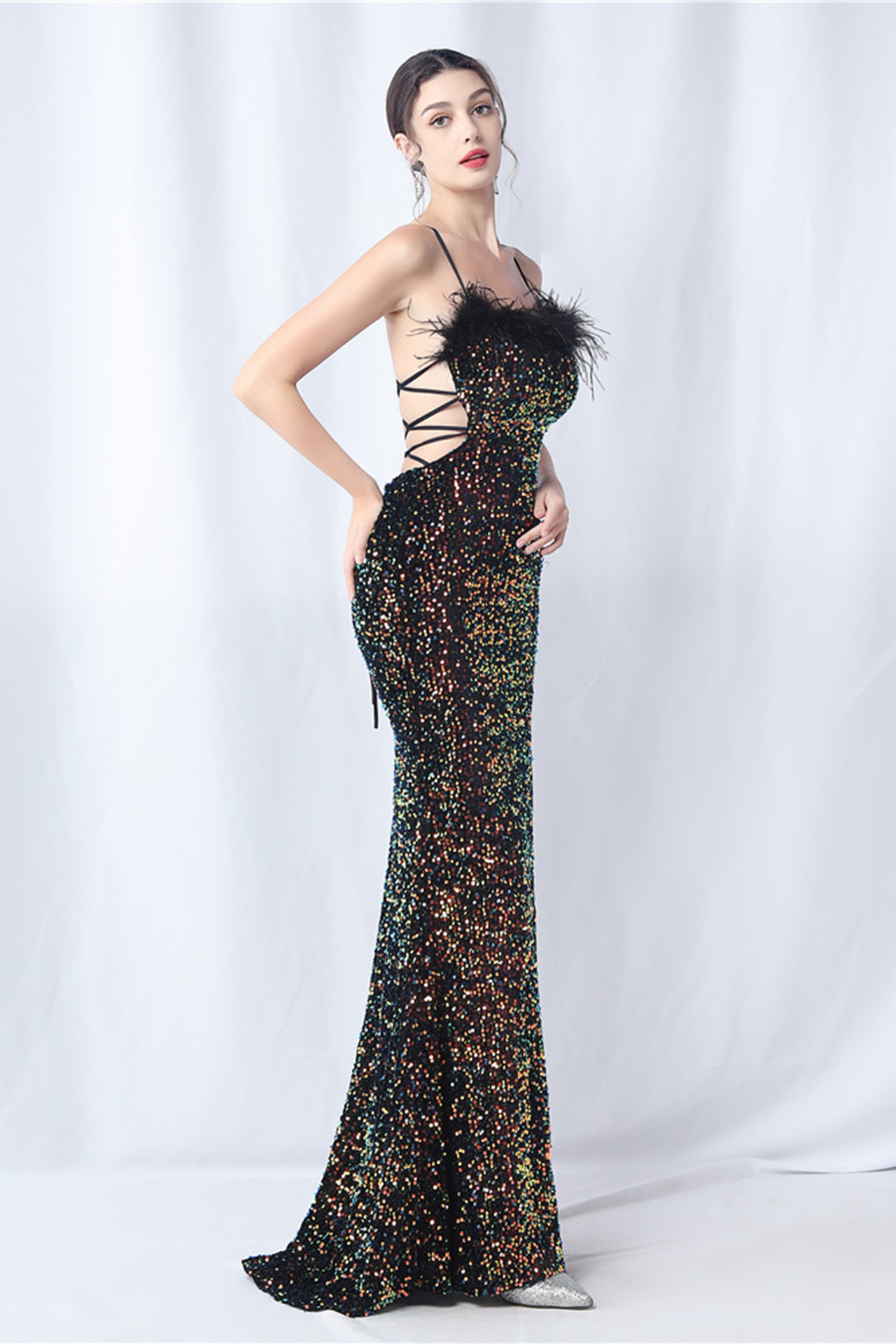 Isadora Slip Feather Maxi Dress - Image 19