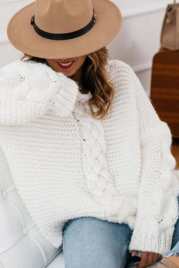 Once Upon A Fall Cable Knit Sweater - Image 5