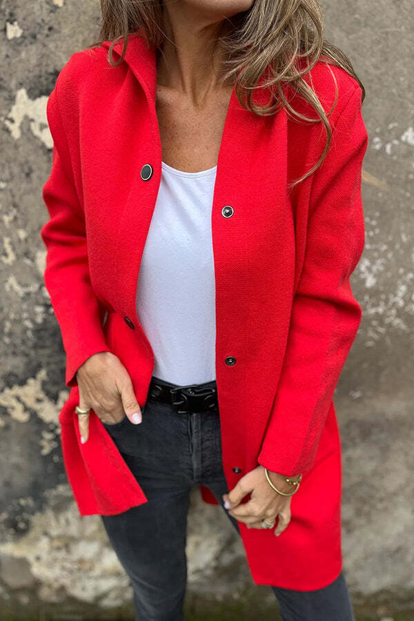 Solid Color Casual Long Sleeve Single Breasted Hooded Jacket - Image 16