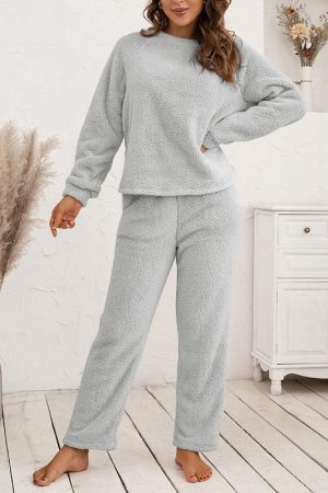 Loose Casual Home Wear Double-sided Plush Two-piece Set