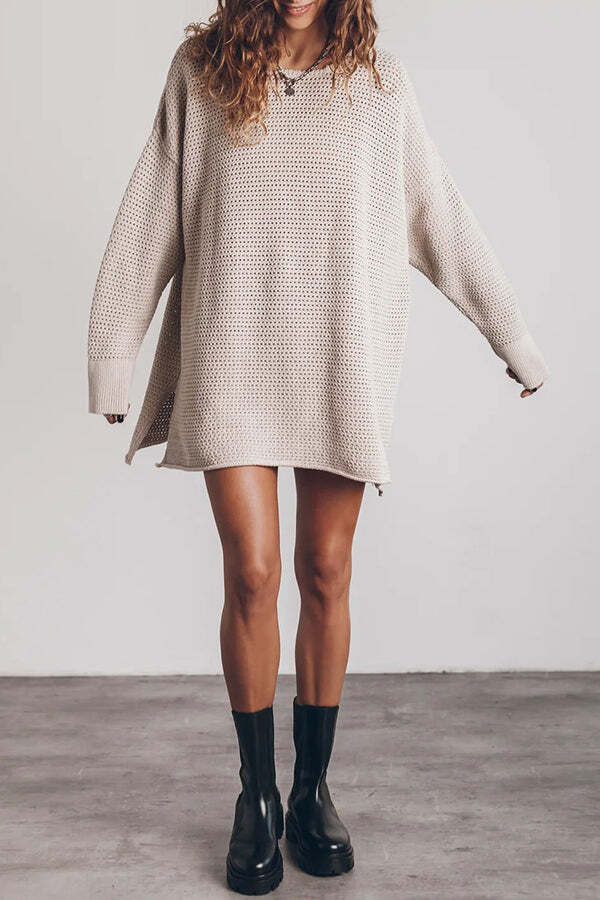 Cup of Cozy Knit Oversized Slit Side Sweater - Image 9