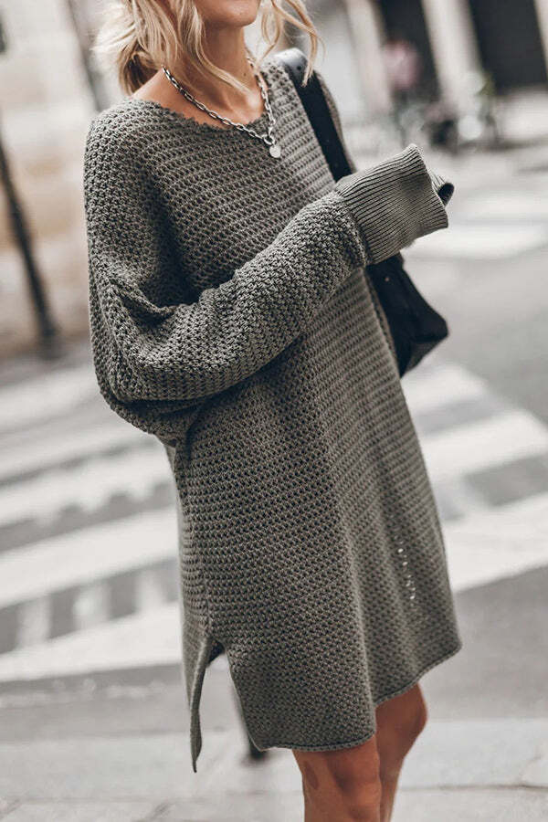 Cup of Cozy Knit Oversized Slit Side Sweater - Image 4